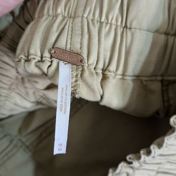 Free People Medium Ready to Run Cinch Waist High Rise Pants Parchment Utility - Picture 6 of 10